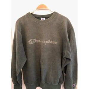 vintage champion crewneck sweatshirt large Green Embroidered Logo